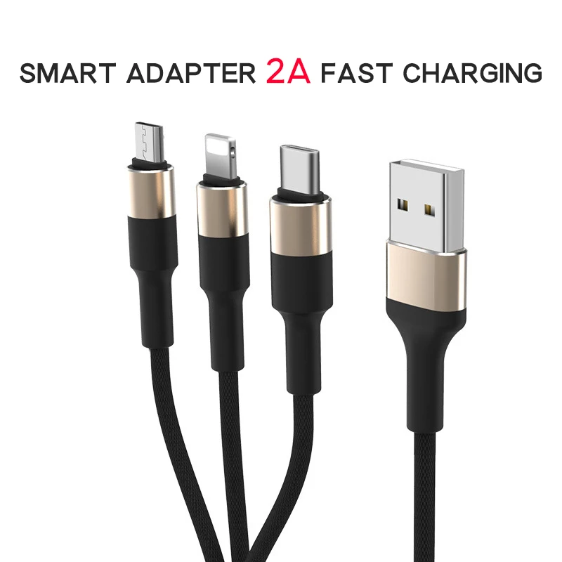  Лидер продаж прочный 3A джинсовый Micro Usb-кабель для зарядки Iphone позолоченный Дата-кабель по низкой