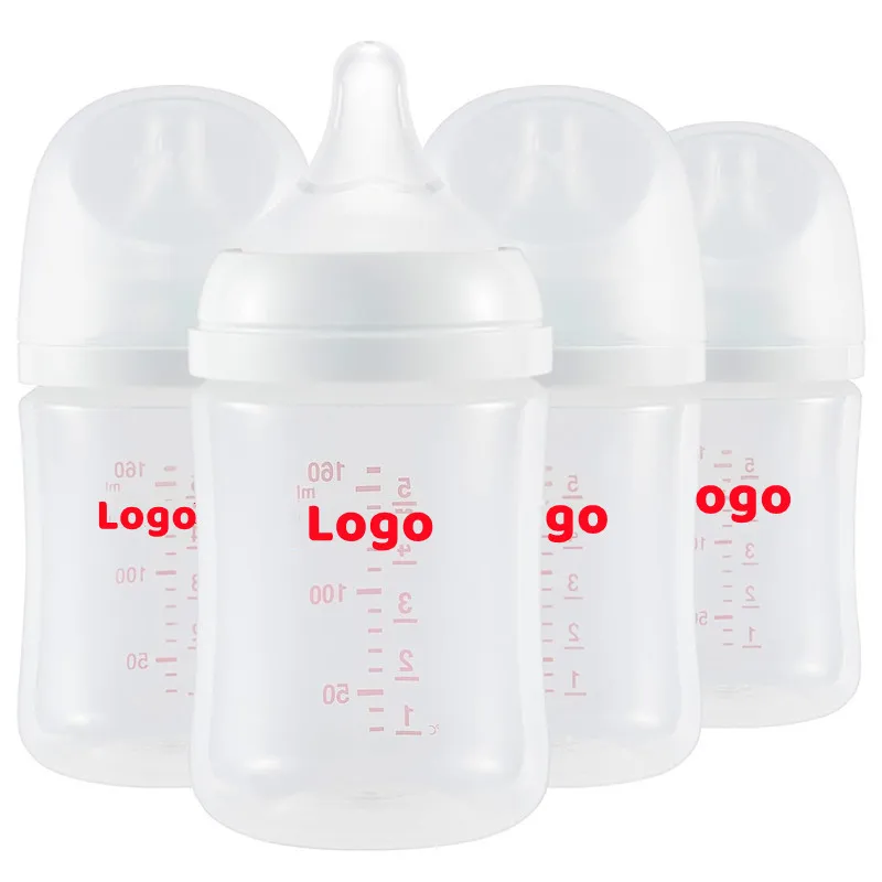 Factory  Natural Feel BPA  Free PP Baby Feeding Bottle Custom Wide Neck Nursing Bottle Silicone Nipple Replacement for Pigeon