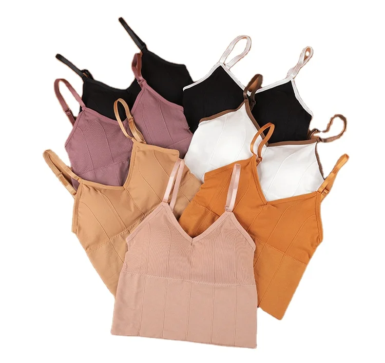 
Women Crop Top Daisy Pattern Bra Sports Fashion Street Top U-shaped Back Bra Tube Top 