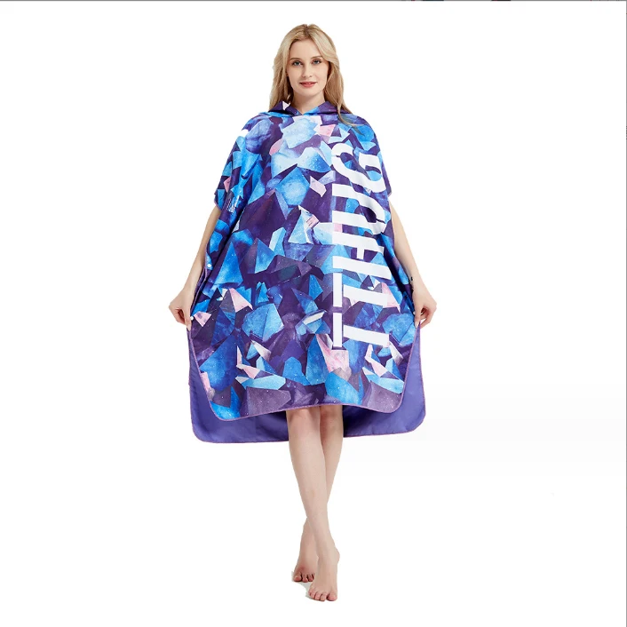 Wholesale Ultra Soft Microfiber Surf Beach Wetsuit Changing Towel for Adults Poncho Towel with hood