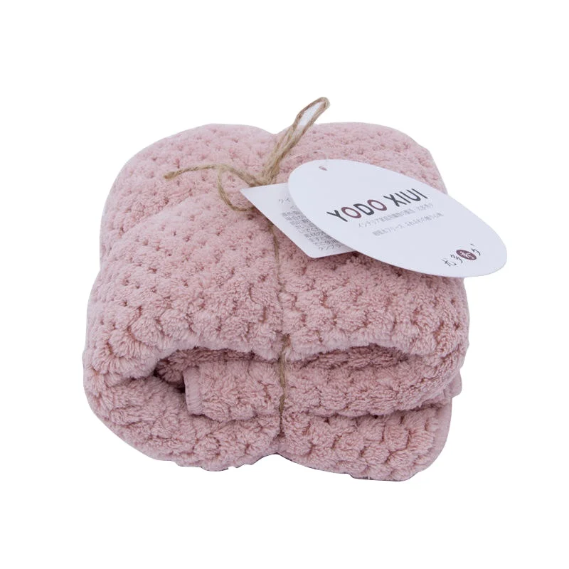 Japanese quick-dried pineapple check coral velvet soft towel