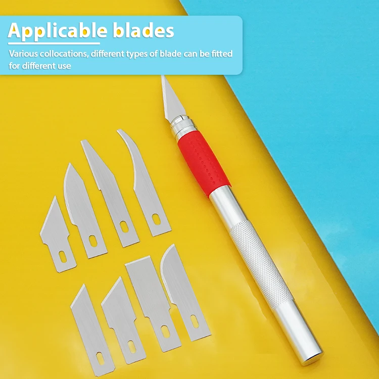 Hot selling common hobby precision carving craft knife aluminium TPR plastic pumpkin students scraping knife