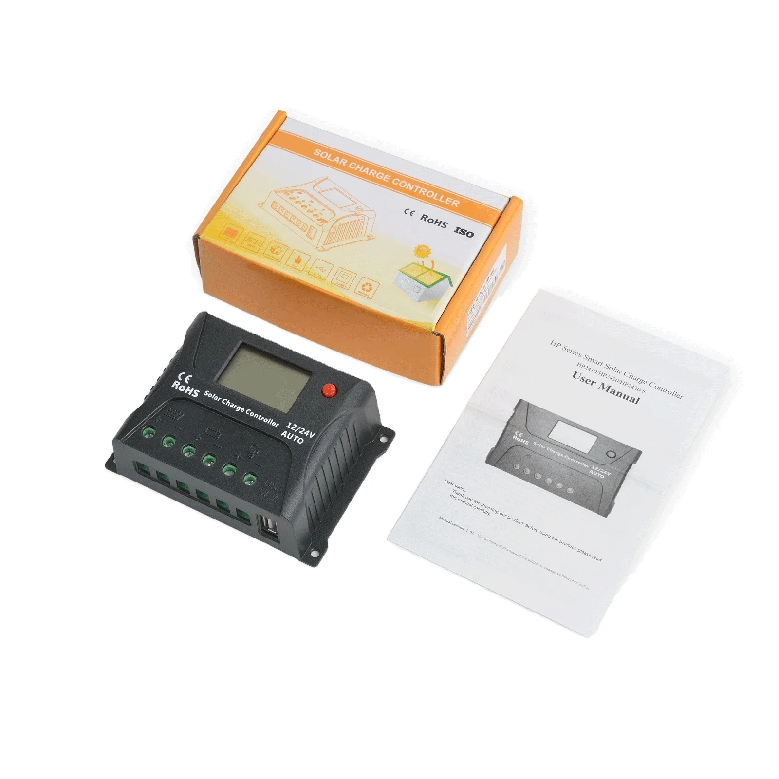 Контроллер заряда солнечной батареи для солнечной панели с сертификатом CE Rohs, интеллектуальный контроллер PWM