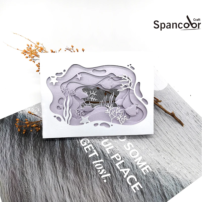 Spancolor 5-слойный чехол в морском стиле на высечки для изготовления открыток трафарет для тиснения Скрапбукинг