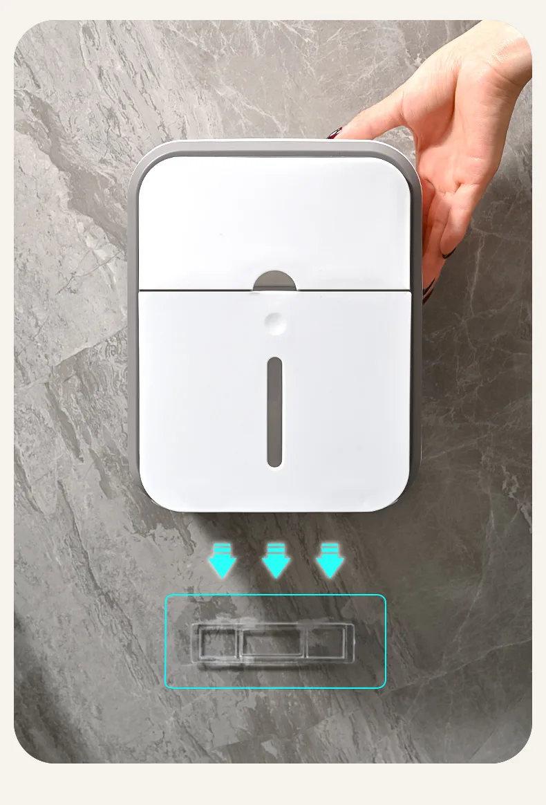 Kitchen Bathroom Plastic Tissue Box Wall Mounted Manual Fold Hand Towel Napkin Paper Towel Dispenser