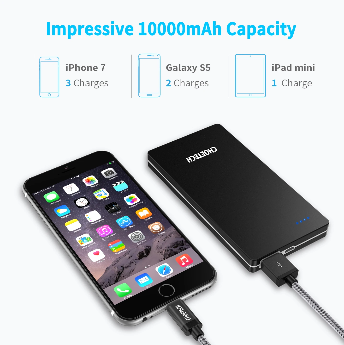 
2020 consumer electronics portable power bank logo slim powerbank 10000 mah with flash light 