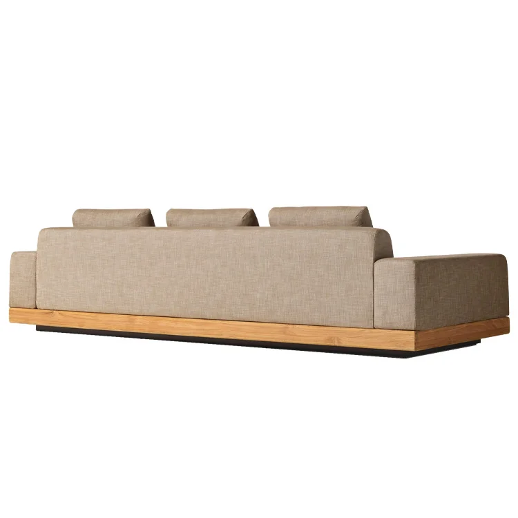 Factory Price Teak Furniture Balcony Patio Garden Sets Outdoor Sofas Furniture Solid Wooden 2 Seats 3 Seats Outdoor Sofa