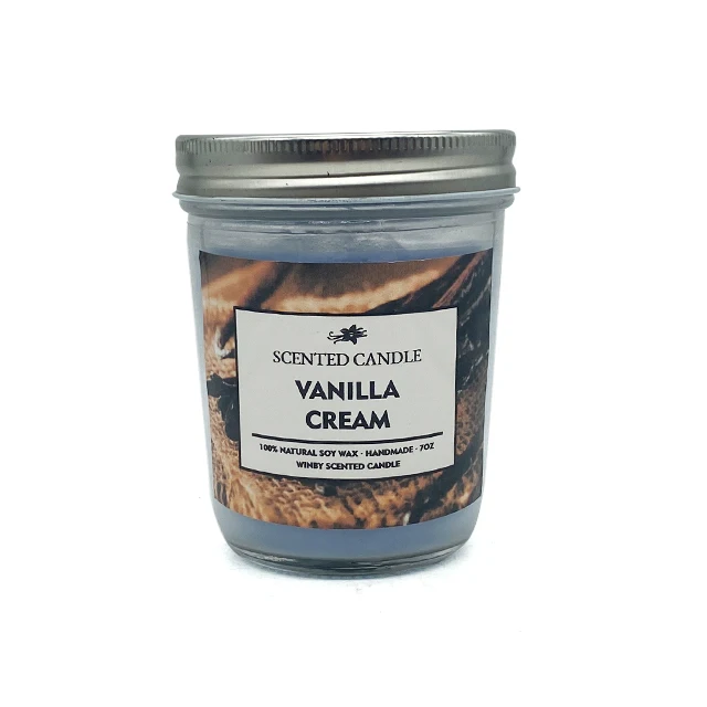 C03T Wholesale Transparent Clear Mason Jar Scented Candle Pravite Sticker Aroma Fragrance Wax with Metal Lid for Decor and Use