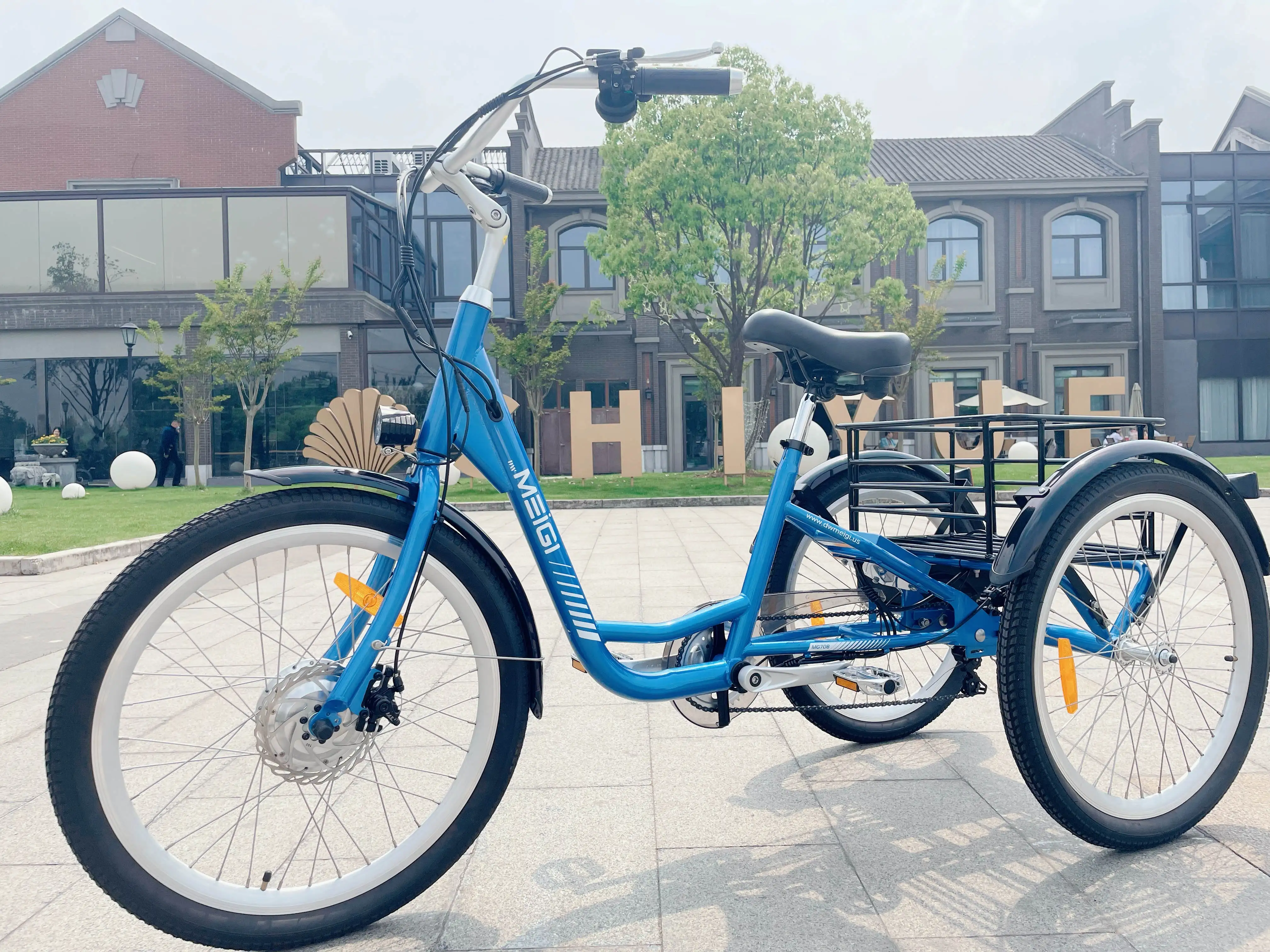 MEIGI Newest  E Trike Cargo Bike 350W Motor 3 Wheel Electric Tricycle China With LED Display For Adults