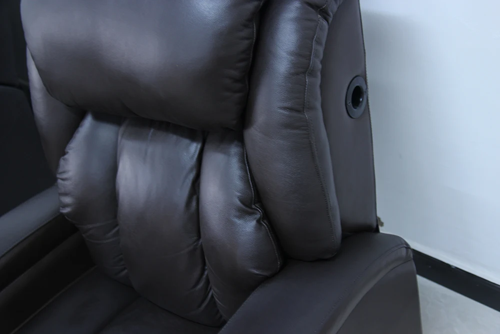 Living room comfortable electric cow leather massage recliner sofa