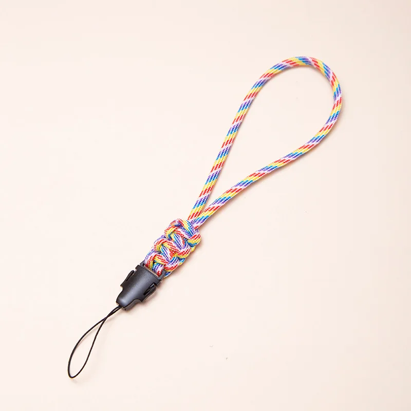 Braided  chain lanyard wrist strap earphone USB flash drive water cup key chain anti-loss lanyard short ring buckle pendant