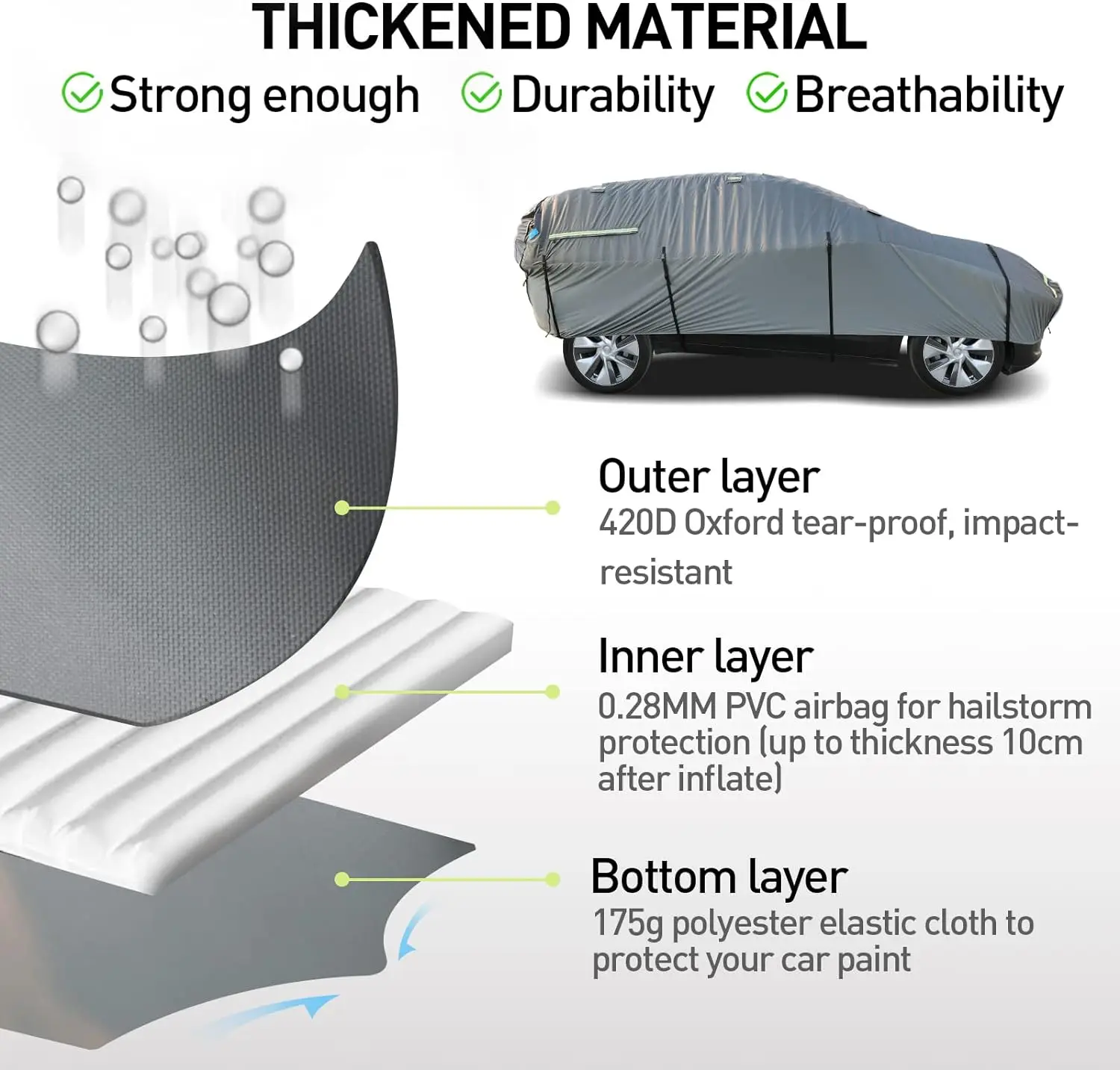 Inflatable Automotive Vehicle Cover Storm Hail Proof Protection Foldable Padded inflatable Hail Car Cover