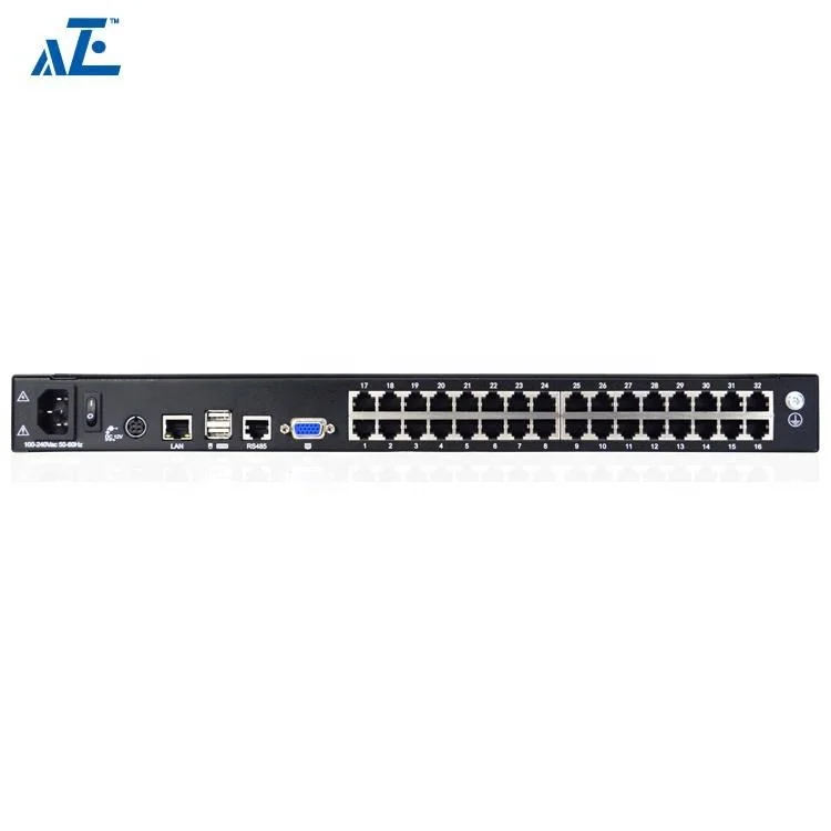 AZE 1U 17inch rackmount 32 port Cat5e Switch IP Kvm Console