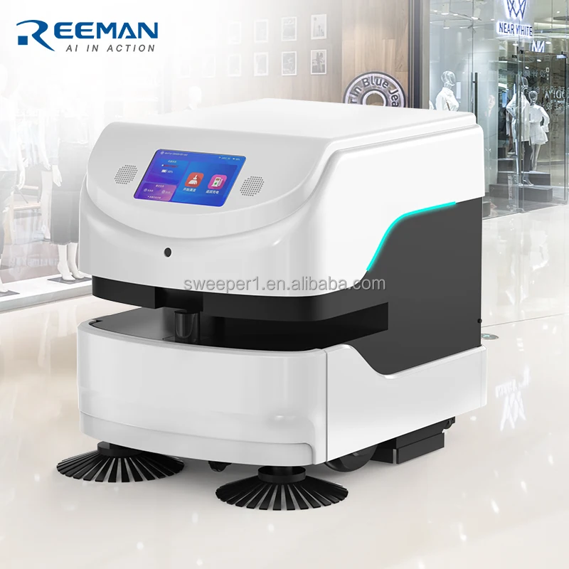 Reeman Automatic Clean Robot  Tile Sweeper Medium Floor Cleaning Machine Multi-function Cleaner for Hotel