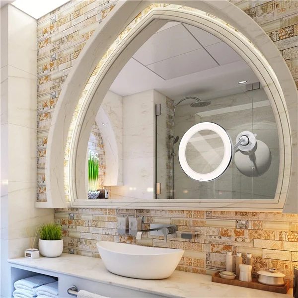 10X Gooseneck Makeup Mirror for Bathroom Shaving