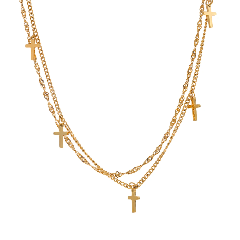JINYOU 4273 Summer Stylish Stainless Steel Tarnish Free Waist Chain Body Chain for Women Body Accessories with Cross