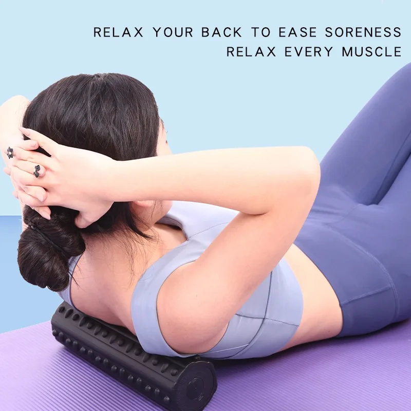 Электрический Вибрационный Массажный ролик массажная Колонка для йоги спинки ног 5 режимов регулируемый массажер блок тренажерного зала фитнеса тренировок