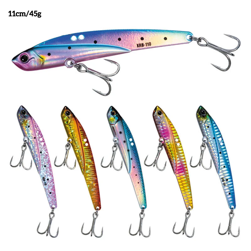 Wholesale 110cm /45g vibrating lipless crankbait tungsten fishing jigs metal vib sinking fishing lures for bass casting vibe fi