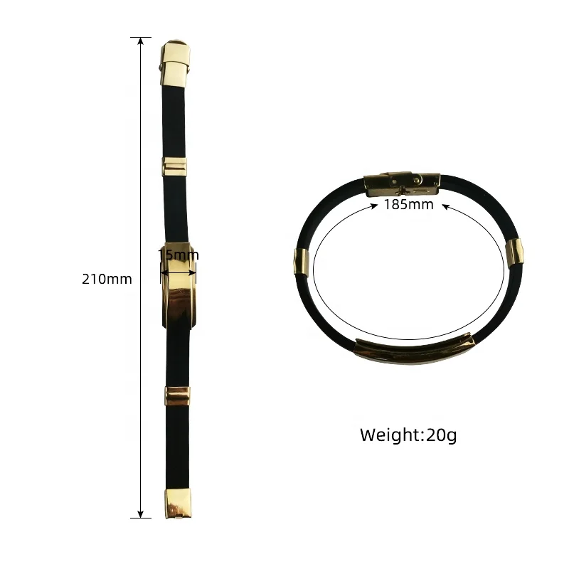 Custom logo negative ions bio titanium energy magnetic bracelet health Silicone power ionic wristband bracelets