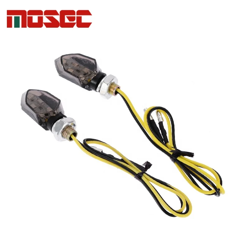 12V Motorcycle Turning LED Light Smoke Lens Blinker Flashing Indicator Bendable Turn Signal Lights For Dirt Bike Motorbikes