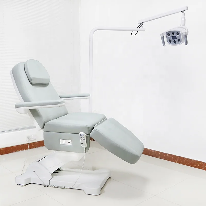 Yimmi Electric Cosmetic Bed 4 Motors Adjustable Tattoo Facial Spa Massage Chair Gray Color Beauty bed