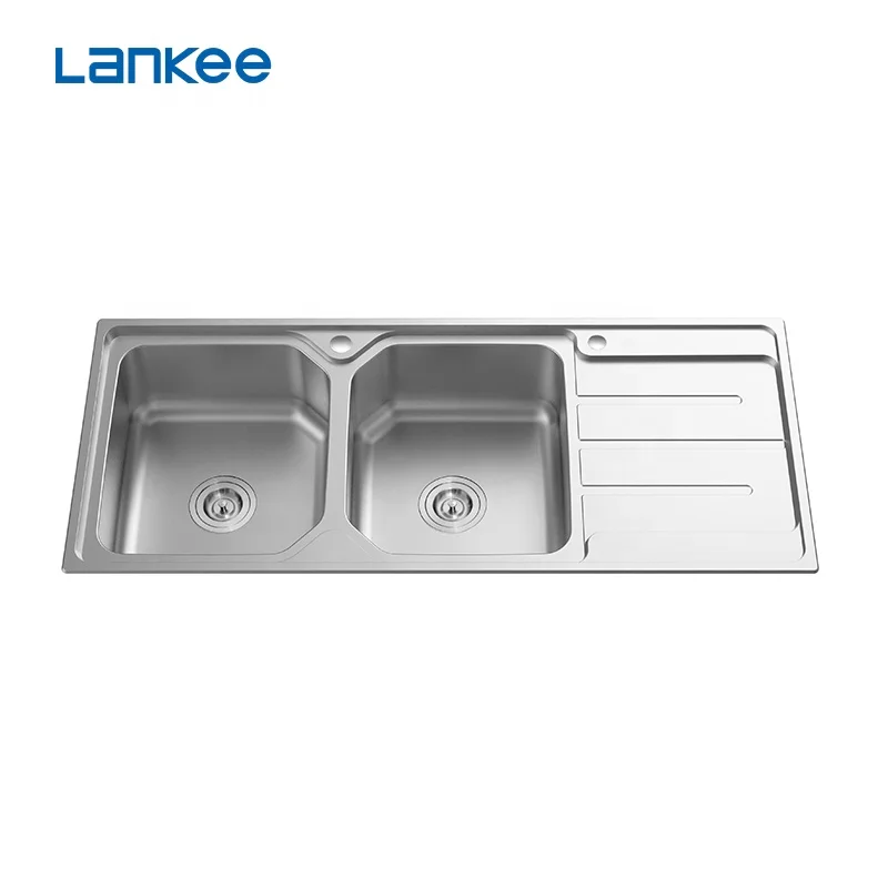 Новая модель кухонной раковины из нержавеющей стали с герметичным мусорным баком и дренажной доской