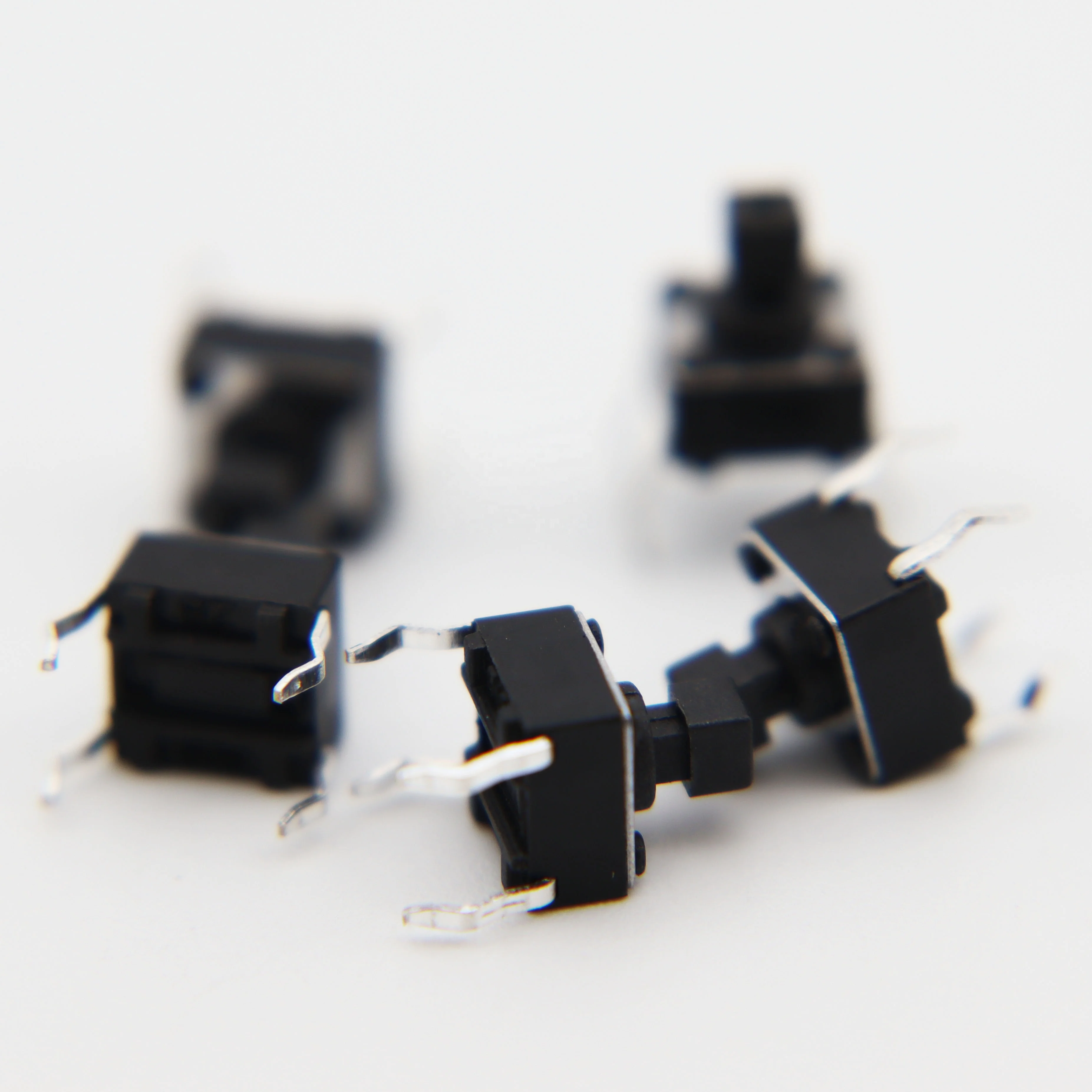 KFC-069 hot sale medium long terminal  4 pin medium long black button black base metal hull with tact switch