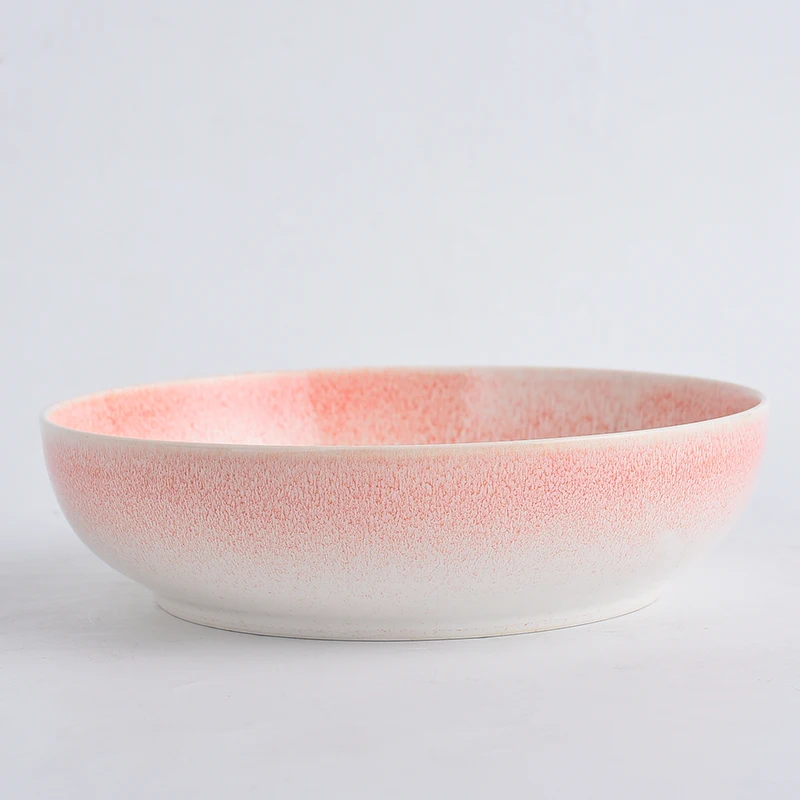 
Nordic Europe Pasta Bowl Italian Color Glazed Ceramic Pasta Desserts Deep Plate for Restaurant 