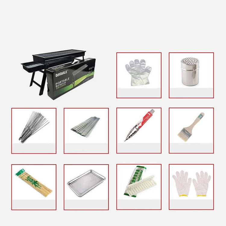 wholesale Outdoor barbecue Easily Assembled Portable Portable Camping BBQ Barbecue Grill set