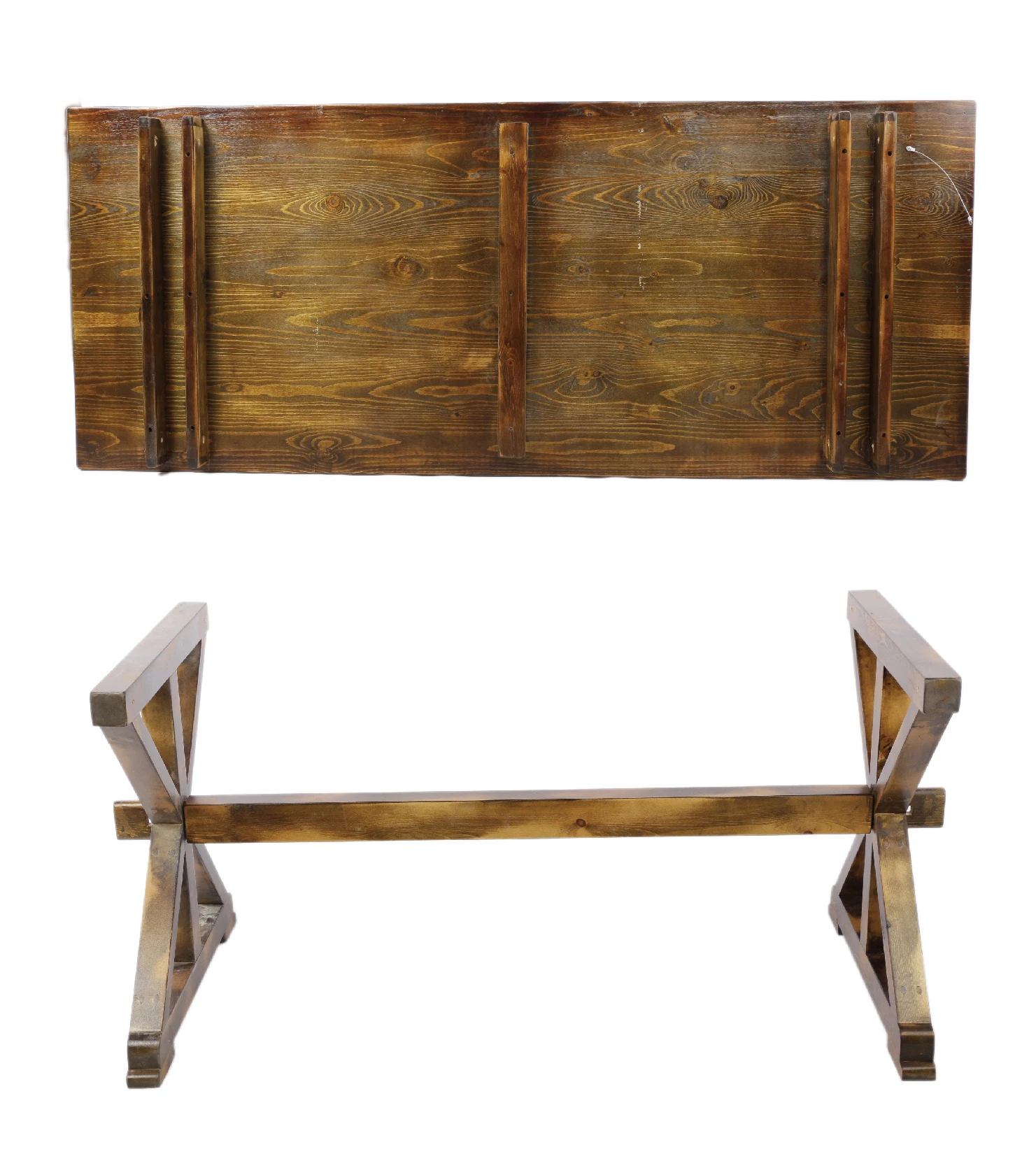 Rustic Folding Pine Wood Restaurant Party Tables and Chairs Farm Wedding Table for Events