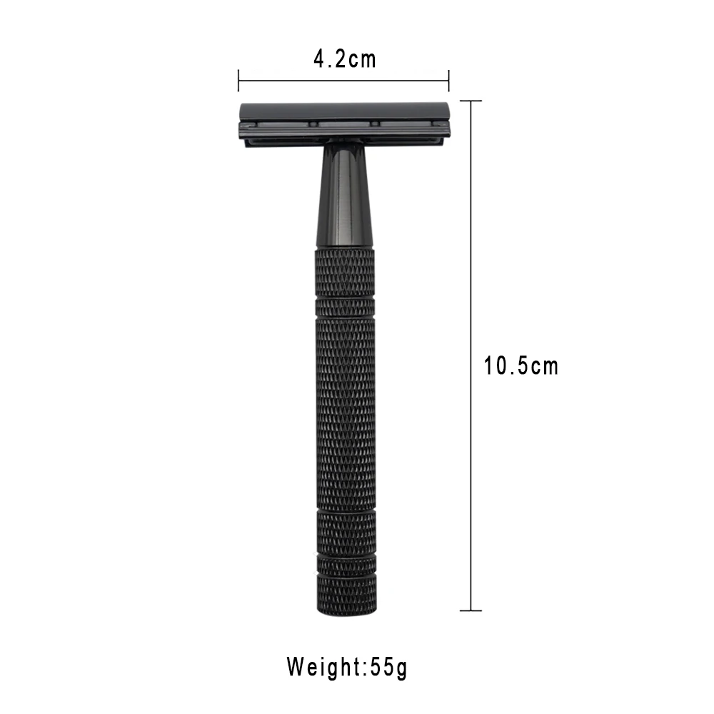 Chrome Plating Double Edge Safety Razor with 10 Blades, Metal DE Razor for a Smooth Shave, for wet shaving choice
