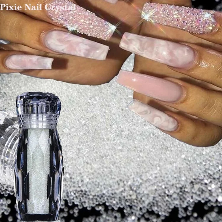 Crystal Caviar Beads Nail Rhinestones Micro Bead Gravel Multicolor Strass Glass 3D Nails Art Decorations Pixie Nail Crystal