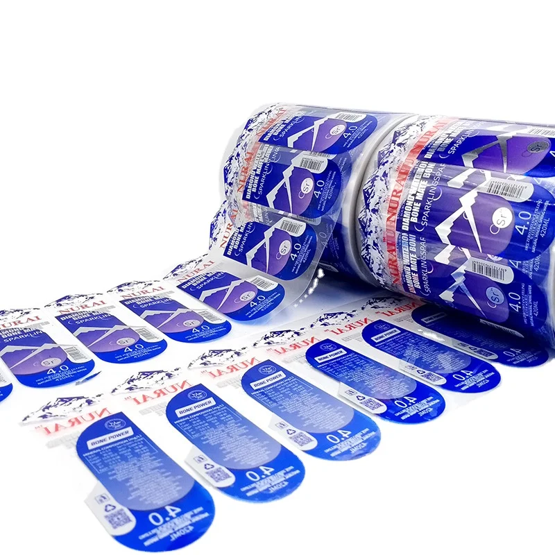 Bopp Plastic Film Cosmetic Clear Jar Etiquettes Packaging Transparent Labels Vinyl Sticker Roll White Print On Clear labels