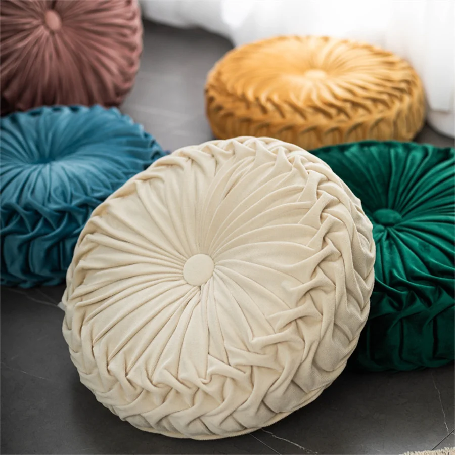2024 New Products Solid Color Luxury Decorative Dormitory Living Room Sofa Soft Round Cushion Throw Pillow