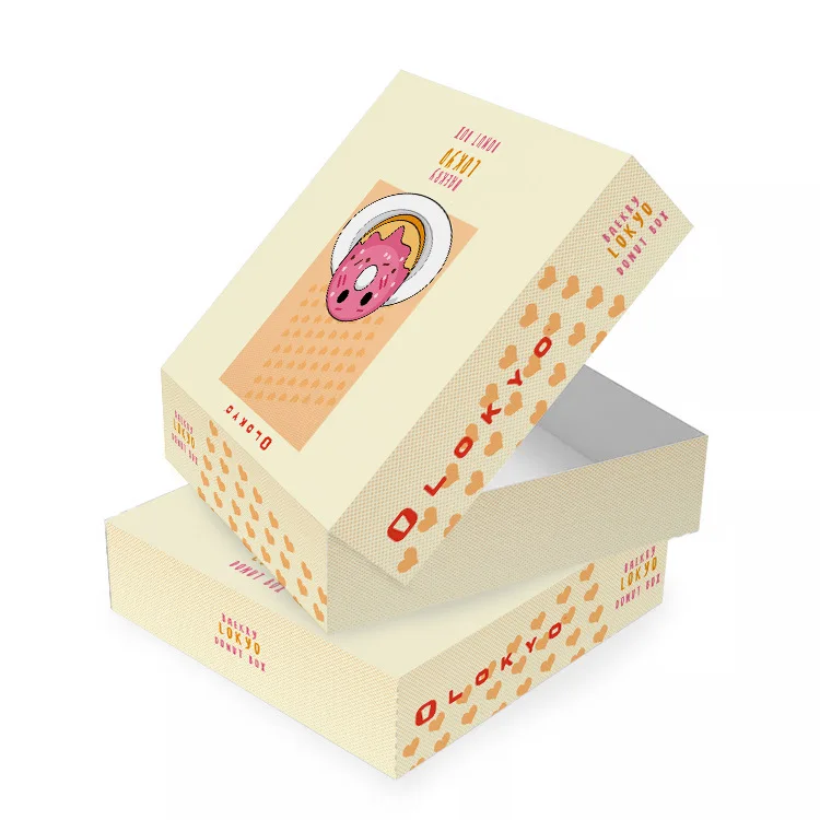 Wholesale Custom Printed Donut Box 3 6 12 Mochi Donuts Cookie Disposable Eco Friendly Packaging Food Doughnut Box