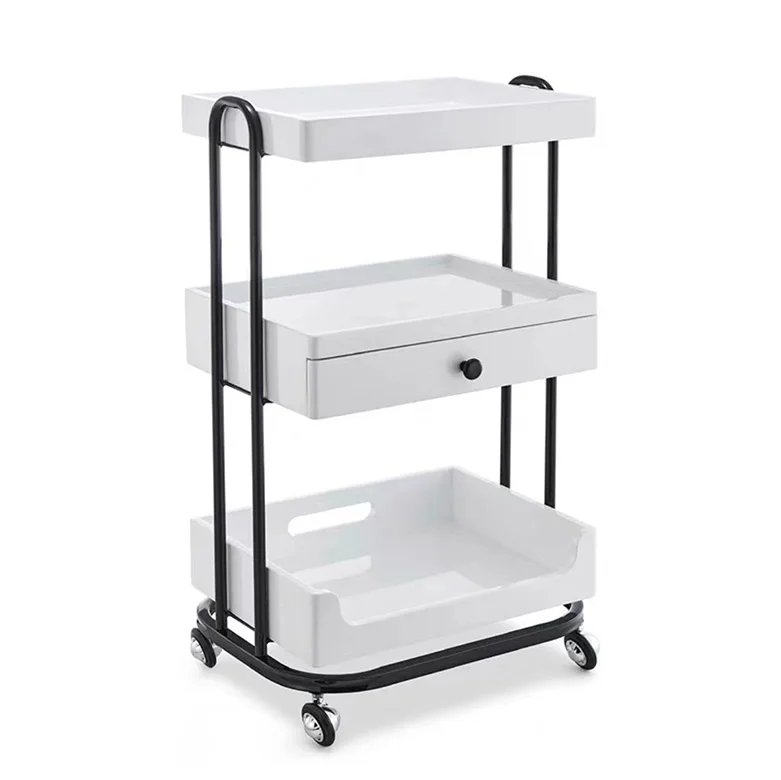 Beauty salon equipment trolley bubble carts water light skin management storage bracket mobile nail cart