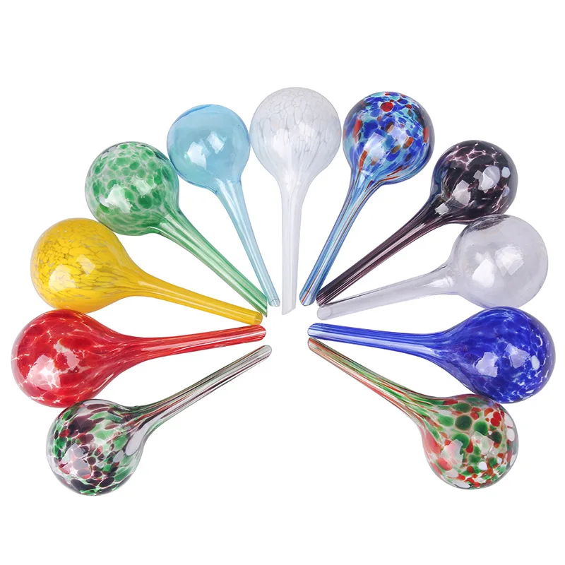 Automatic Glass Watering Sphere Glass ball color dot flower watering device floral tools Indoor and Outdoor (Multi-Colored )