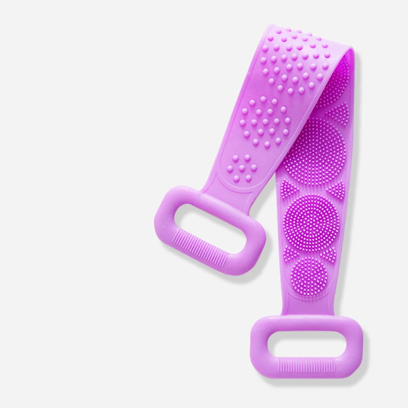 Bathroom Essential Massage Cleaning Soft Silicone Long Bath Belt for Rubbing Back