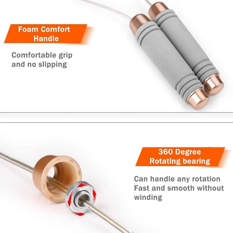 CE Jump Skipping Ropes Weighted Fast Speed Steel Wire Jumping Ropes Kids & Adult CrossfitWorkout Boxing MMA Gym Fitness Training