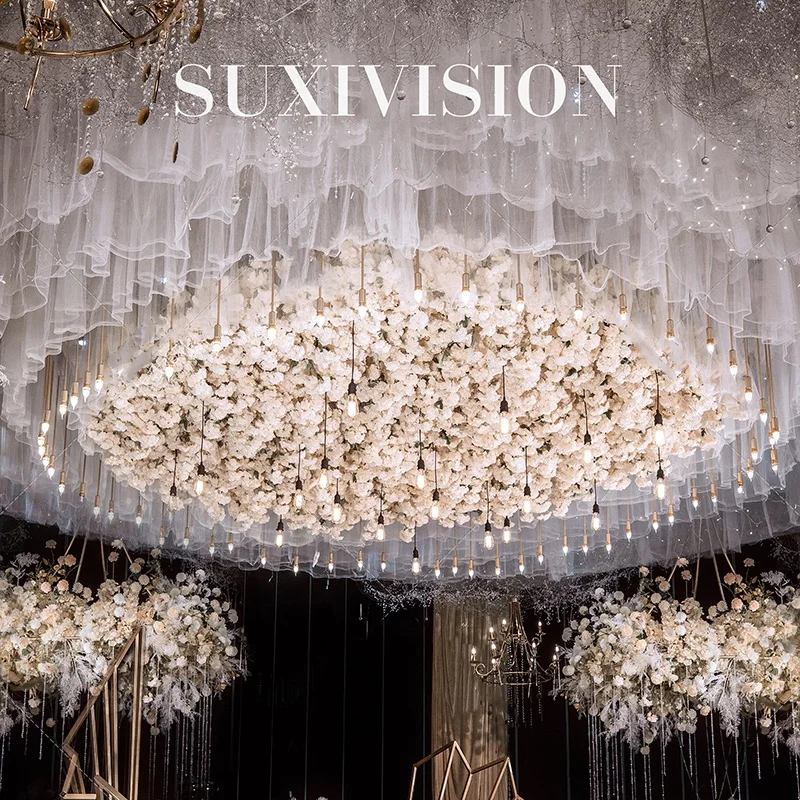 
New DesignCeiling Drapery Fabric Wedding Ceiling Drape 