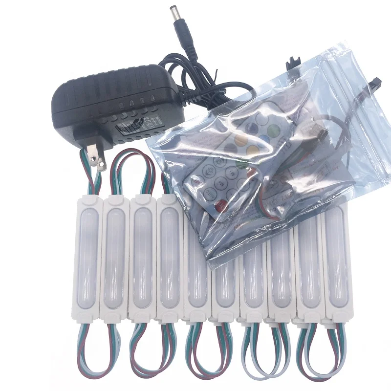 
Ws2811 IC SMD 5050 led module DC12v 0.96w IP65 3LEDs for Billboard with RF remote control full color rgb Led Module 