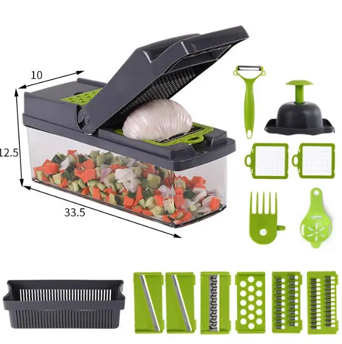 business Hot Sale 15 in 1 kitchen tools Onion Cutter Peeler kitchen accessories Food Slicer Vegetable Chopper