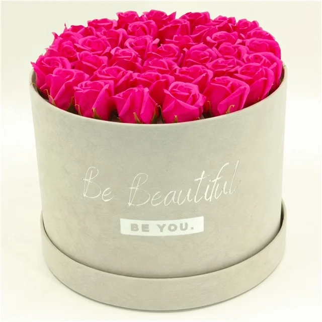 Handheld Rose Preserved Box Round Paperboard Hat Flower Box