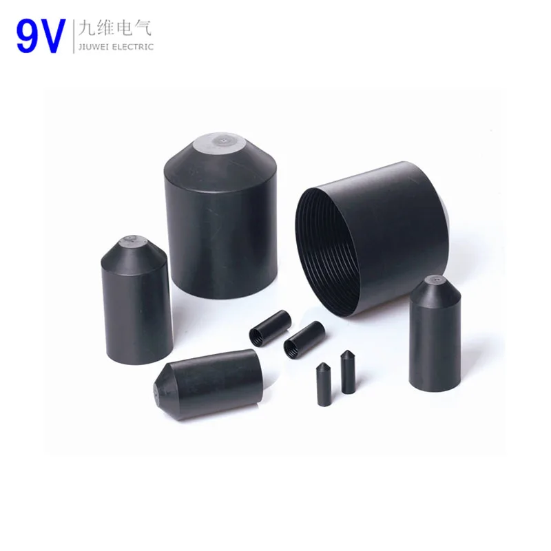 Hot Selling Pipe End Caps Waterproof Electrical Cable Caps 12mm Heat Shrink Black End Caps