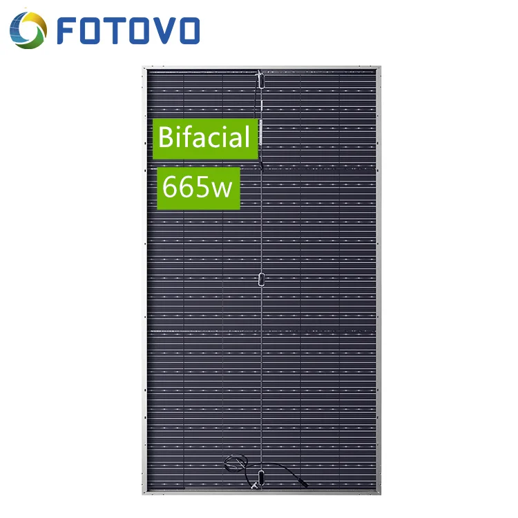 FTOVO 665w Bifacial  half cell  Shingled Monocrystalline  half cell solar panel Passed mechanical load test at 5400 pa front