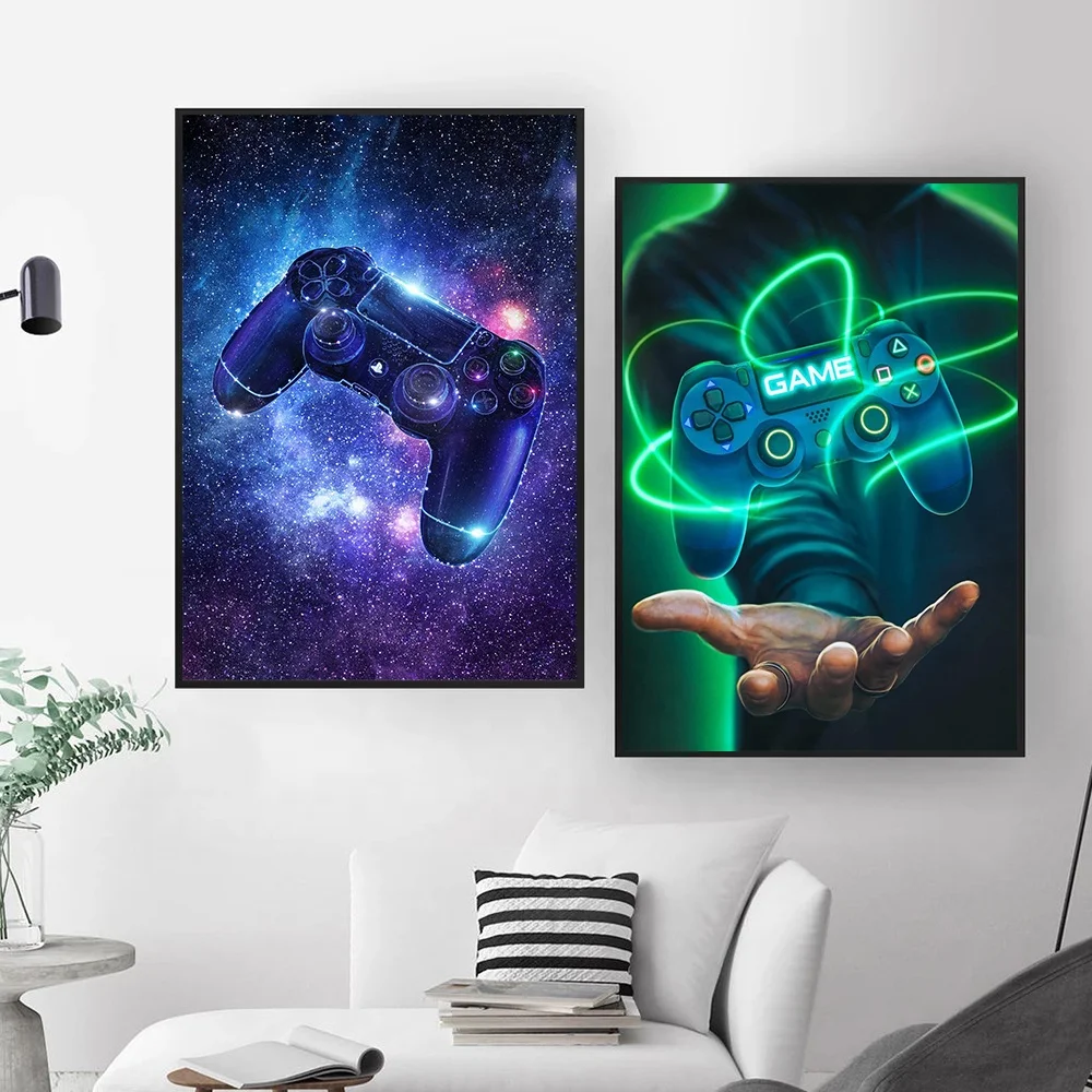 Nordic style wall art posters and prints Games room decorative painting Bedroom living room oil painting mural