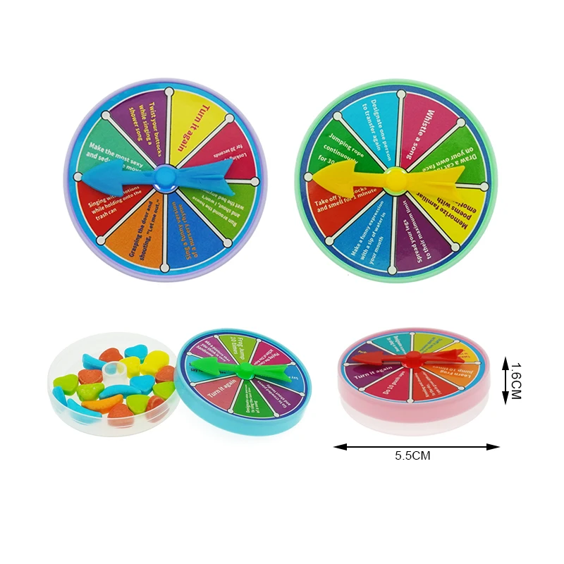 Empty Container Holder Sweet Dispenser Candies Kids Play Game Lucky Turntable Toy Entertainment Game Wheel Spinner Pin Toys