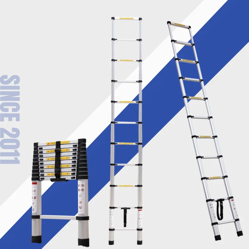 Telescopic  Aluminum Foldable Ladder Non-slip Stable lader