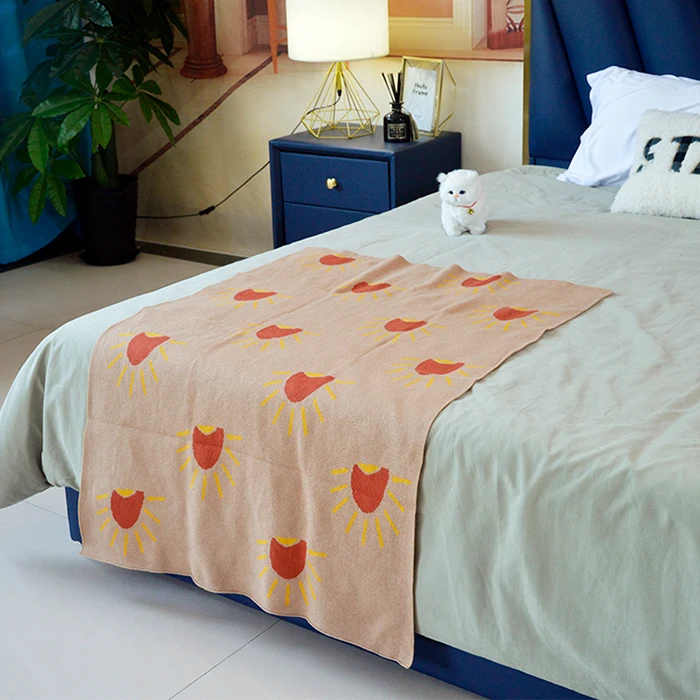 Factory Wholesale Super Soft Luxury Custom New Born Security Baby Wrap 100% Organic Cotton Knitted Baby Blanket for Newborns