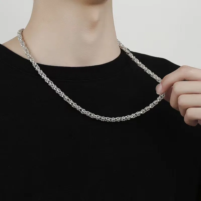 925 Sterling Silver Italian Byzantine Chain Bolo Necklaces Adjustable Chains Braceletjewelry For Women Men